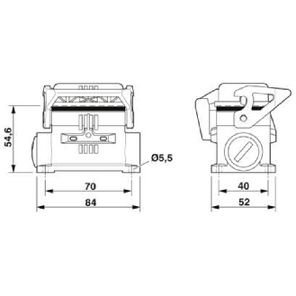 Embase en saillie avec couvercle B6, avec étrier longitudinal, 2xM25-Lire la description
