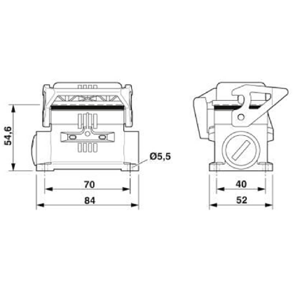 Embase en saillie avec couvercle B6, avec étrier longitudinal, 2xM25-Lire la description