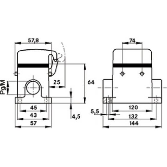Embase en saillie (couvercle, 1 entrée de câble, ergots pour 2 lev)-Lire la description