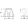 Capot passe-câble B6, pour étrier longitudinal, 1xM25