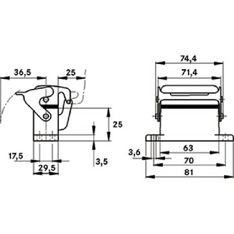 Embase encastrée (couvercle, simple étrier)-Lire la description