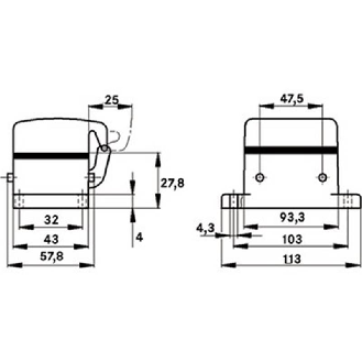 Embase encastrée (couvercle, ergots pour double étrier)-Lire la description