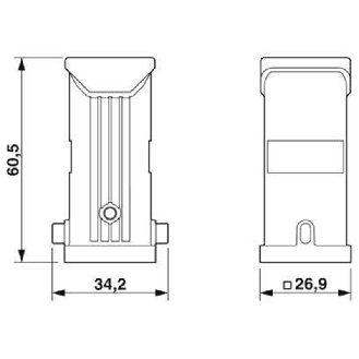 Capot passe-câble D7, pour étrier longitudinal, haut 57mm, 1xM20-Lire la description