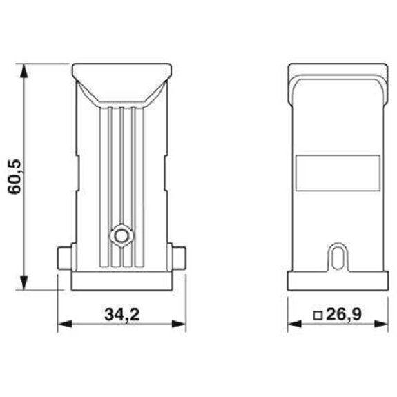 Capot passe-câble D7, pour étrier longitudinal, haut 57mm, 1xM20-Lire la description