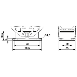 Embase, B10, avec verrouillage transversal-Lire la description