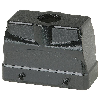 Capot BHT16 65mm haut, noir 1xM25 vertical