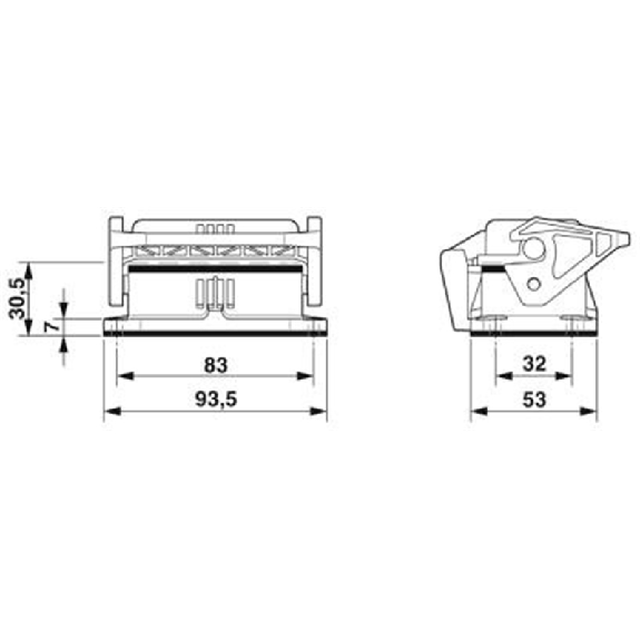 Embase, B10, avec verrouillage longitudinal, avec couvercle-Lire la description