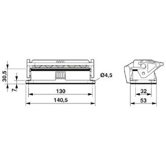 Embase, B24, avec verrouillage longitudinal, avec couvercle-Lire la description