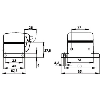 Embase encastrée (couvercle, ergots pour double étrier)