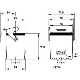 Capot prolongateur haut (entrée câble verticale, simple levier) PG29-Lire la description