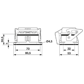 Embase, B6, avec verrouillage longitudinal, avec couvercle-Lire la description