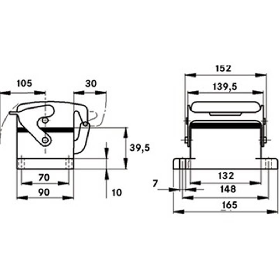 Embase encastrée (couvercle, simple étrier) pour 2 inserts-Lire la description