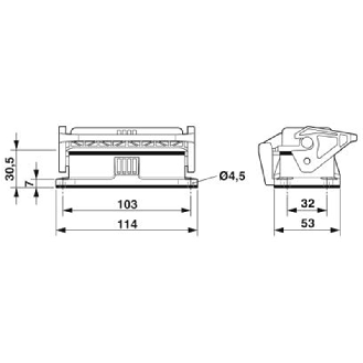 Embase, B16, avec verrouillage longitudinal, avec couvercle-Lire la description