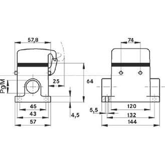 Embase en saillie (couvercle, 1 entrée de câble, ergots pour 2 lev)-Lire la description