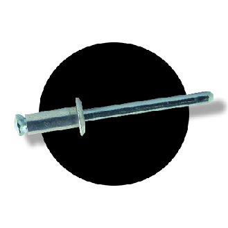 Rivet Eclaté Aluminium Tige Acier Tête Plate 4X30 Noir-Lire la description