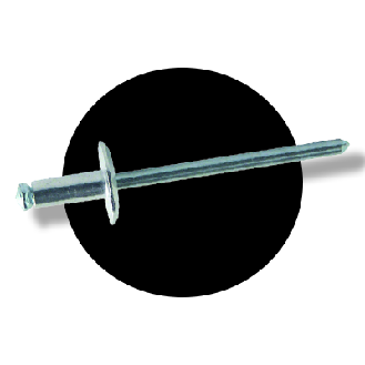 Rivet Eclaté Aluminium Tige Acier Tête Large 4X18 Noir-Lire la description