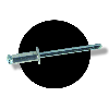 Rivet Eclaté Aluminium Tige Acier Tête Plate 4X25 Noir