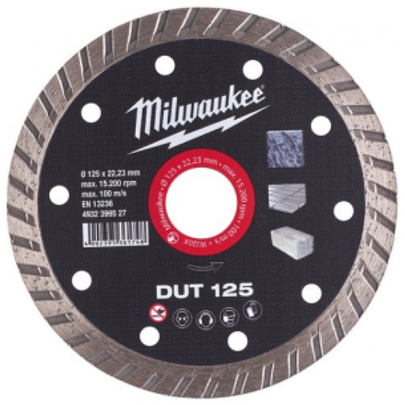 Disque diamant turbo matériaux de construction DUT125  "4932399527" de 125 m/m-Lire la description