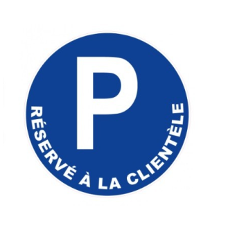 Disque de signalisation  diam 300 D45 "Parking réservé à la clientèle"-Lire la description