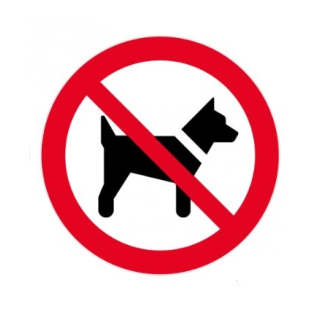 Disque de signalisation diamètre 300 "INTERDIT AUX CHIENS"-Lire la description