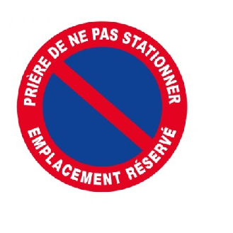 Disque de signalisation diamètre 300 "PRIERE DE NE PAS STATIONNER"-Lire la description