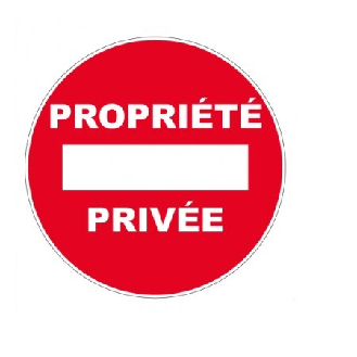 Disque de signalisation diamètre 300 "PROPRIETE PRIVEE"-Lire la description