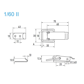 Grenouillères ALU 1/60 II Trou pour rivet 3,5 mm - 100 pièces-Lire la description