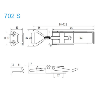 Grenouillères excentriques A4 702 S Trou pour rivet 5,3 mm - 10 pièces-Lire la description