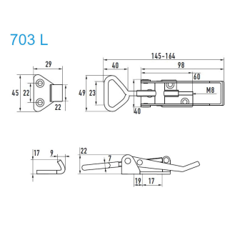 Grenouillères excentriques A4 703 L Trou pour rivet 5,3 mm - 10 pièces-Lire la description