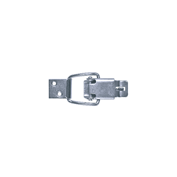 Grenouillères avec porte cadenas acier zingué 2/50 - autofermeture Trou pour rivet 4,1 mm - 100 pièces-Lire la description