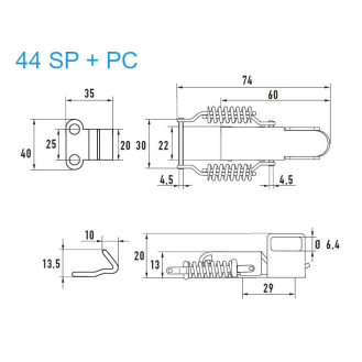 Spannverschlüsse mit Verschlussvorrichtung K. Schloß verz. 44 SP + PC Nietloch 5,2 mm - 50 Stück-Beschreibung lesen