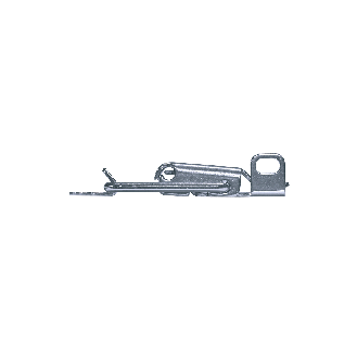 Grenouillères avec porte cadenas acier zingué 44 + PC Trou pour rivet 5,2 mm - 50 pièces-Lire la description