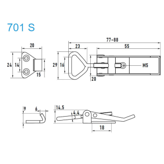 Grenouillères excentriques Acier zingué 701 S Trou pour rivet 4,3 mm - 10 pièces-Lire la description