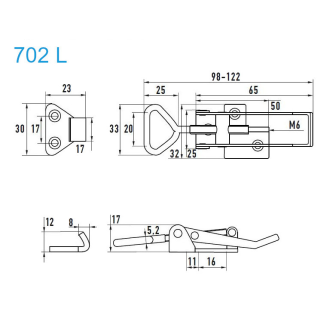Grenouillères excentriques Acier zingué 702 L Trou pour rivet 5,3 mm - 10 pièces-Lire la description