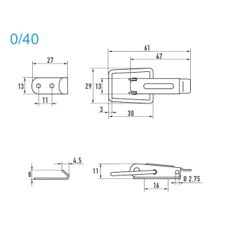 Grenouillères acier zingué 0/40 Trou pour rivet 3,4 mm - 100 pièces-Lire la description