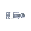 Grenouillères avec porte cadenas acier zingué 42 + PC Trou pour rivet 4,2 mm - 100 pièces