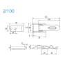 Grenouillères avec porte cadenas acier zingué 2/100 Trou pour rivet 6,1 mm - 25 pièces