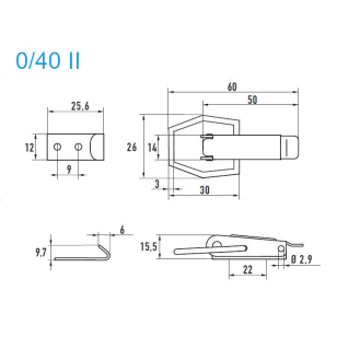 Grenouillères A2 0/40 II Trou pour rivet 3,5 mm - 100 pièces-Lire la description