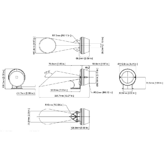 Maxi trompe 110dB 40 - 260Vac/dc IP65-Lire la description