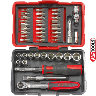 Coffret de douilles cliquet 72 dents extra-plat KSTOOLS 1/4"-Lire la description