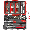Coffret de douilles cliquet 72 dents extra-plat KSTOOLS 1/4"
