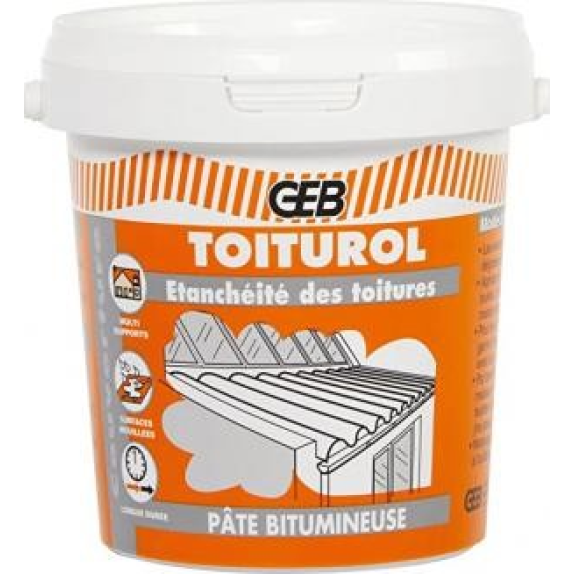 Etanchéité des toitures toiturol  "103815" mastic bitumeux de 5 kg-Lire la description