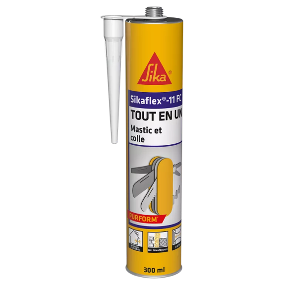 Mastic colle polyuréthane PU flex Pro11FC  "659664" de 300 ml - Noir-Lire la description