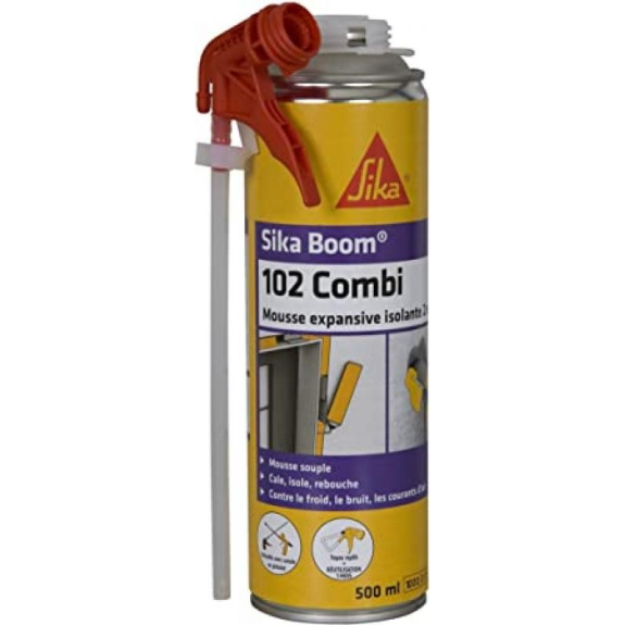 Mousse isolante polyuréthane boom 102 Combi  "521224" de 500 ml-Lire la description