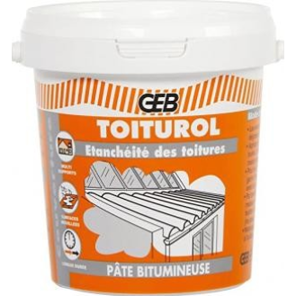 Etanchéité des toitures toiturol  "103813" mastic bitumeux de 900 grs-Lire la description
