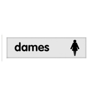 Plaque signalétique  plexi argent 170x45 "Dames"-Lire la description