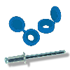 Cache rivet plastique bleu plaque d'immatriculation