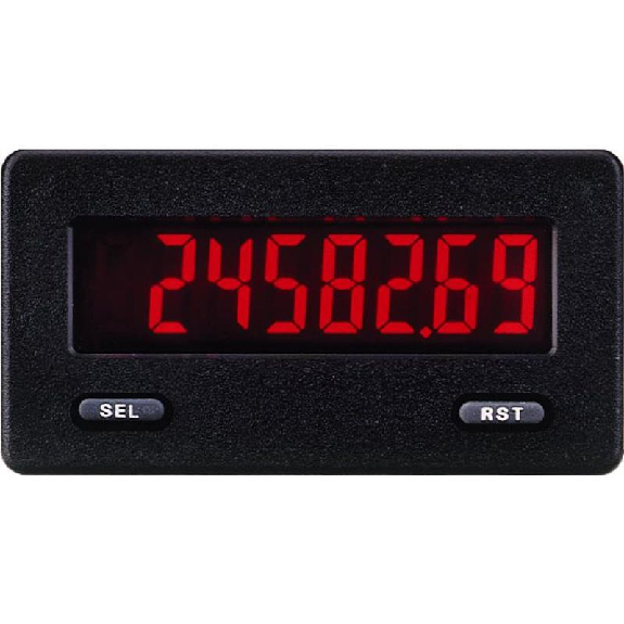 Compteur-décompt. tachy. 8 chiffres LCD 11.70mm Noir Alim.9 à 28 VDC-Lire la description