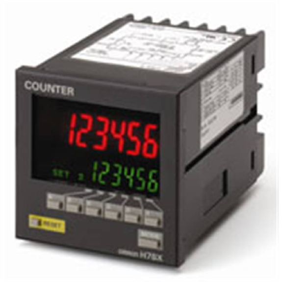 Compteur à 1 préselection 72x72 6 digits S: Relais 12-24Vdc/24Vac-Lire la description
