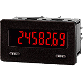 Compteur -décompteur tachymètre 8 dgts LCD 11.70mm Rouge 10-28Vdc-Lire la description